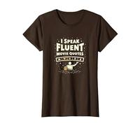 Hablo con fluidez Citas de películas Cinéfilo Amante del Cine Camiseta, Mujer, Marrón, 3XL