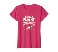 Hablo con fluidez Citas de películas Cinéfilo Amante del Cine Camiseta, Mujer, Rojo Jaspeado, 3XL