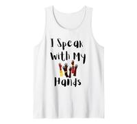 Hablo con mis Manos ASL Sordo Orgullo Inclusivo Diseño Camiseta sin Mangas