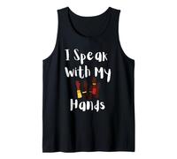 Hablo con mis Manos ASL Sordo Orgullo Inclusivo Diseño Camiseta sin Mangas