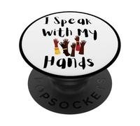 Hablo con mis Manos ASL Sordo Orgullo Inclusivo Diseño PopSockets PopGrip Adhesivo