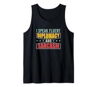 Hablo Diplomacia Fluida y Sarcasmo Para Un Orgulloso Diplomático Camiseta sin Mangas