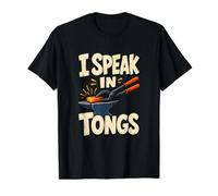 Hablo En Pinzas Herrero Forja Humor Camiseta gráfica económica, Hombre, Negro, L
