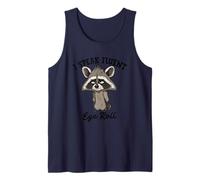 Hablo Fluent Eye Roll Raccoon Humor Camiseta sin Mangas