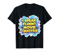 Hablo Fluido Citas De Películas Divertidas Películas Buff Cine Amante Mordaza Camiseta