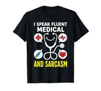 Hablo Fluido médico y Sarcasmo - Funny Nurse RN Life Camiseta