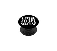 Hablo Fluido Sarcasmo Divertido Humor Ingenioso Dicho PopSockets PopGrip Adhesivo