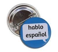 Hablo Inglés - Insignia de botón (hablo español), 3,8 cm, Metal, Metal