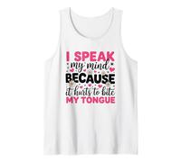 Hablo mi mente porque duele morderme la lengua Camiseta sin Mangas