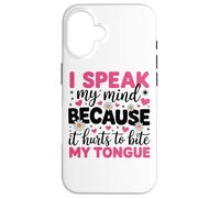 Hablo mi mente porque duele morderme la lengua Carcasa para iPhone 16