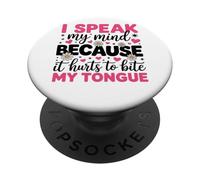 Hablo mi mente porque duele morderme la lengua PopSockets PopGrip Adhesivo