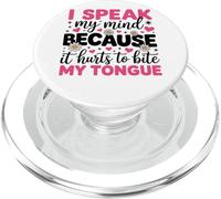 Hablo mi mente porque duele morderme la lengua PopSockets PopGrip para MagSafe
