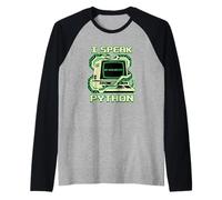 Hablo Python Desarrollador de Software Camiseta Manga Raglan