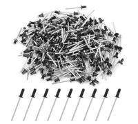 HABNI 100 Piezas Remaches Aluminio Remaches Ciegos De Aluminio Antracita Remaches Pop Negro Cabeza Grande Juego De Remaches Ciegos Para Edificios Barcos Coches Y Muebles 4X10Mm