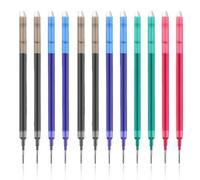 HABNI 12 Piezas Recambio Boligrafos Borrable, Compatible con Pilot Frixion Borrable,Recambios Borrables de Colores, Punta 0,7mm, Tinta Termosensible(4 Negro + 4 Azul + 2 Rojo+2Verde)