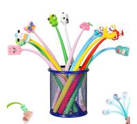HABNI 15 Piezas Bolígrafos Divertidos para niños, Kawaii Bolígrafo Silicona Animales, Bolígrafos Squishy Ayuda, Detalles Cumpleaños Niños,Regalos Cumpleaños Niños Colegio y Fiestas