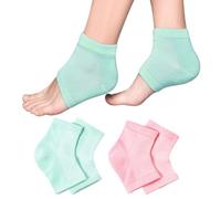 HABNI 2 Pares Calcetines Hidratantes Pies Calcetines De Gel Para El Talón Calcetines Hidratantes Suaves Con Forro De Gel Infundido Calcetines Sin Dedos Cómodos Suaves Ventilados Hidratantes