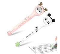 HABNI 2 Piezas Cinta Correctora en Forma de Bolígrafo, Rodillo Corrector Kawaii de 6M x 5MM, Portapapeles, Correcciones, Bricolaje y álbum de Recortes, Gatito y Panda