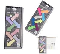 HABNI 2 Set Posits para Libros, Pegatinas Removibles, Marcadores de flecha Notas adhesivas Banderas de Colores Páginas Resistentes al Agua Marcapáginas