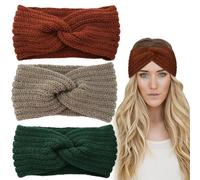 HABNI 3 Piezas Diadema Mujer Invierno Diadema Cabeza Anchas Cabello Turbante Banda Accesorio Pelo Para Mujer