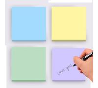 HABNI 400 Notas Adhesivas, Notas Autoadhesivas Cuadradas para Tomar Notas, Lista de Tareas, 4 Libros 76x76mm (4 Colores)
