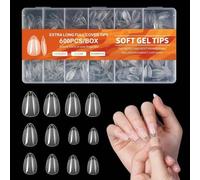 HABNI 600 Piezas Uñas Postizas,12 Tamaños Soft Gel Puntas De Uñas, Uñas De Gel Nail Tips Cobertura Total Para Salones Uñas, Manicuras Diy