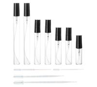 HABNI 7 Pcs Atomizador Perfume Voyage Mini Botellas De Spray Mini Botellas De Muestra De Perfume Con Pipetas De Transferencia, Botella De Perfume Recargable De Plástico Portátil De Viaje Atomizador