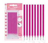 HABNI 8 Piezas Recambios Boligrafos Borrables, para Bolígrafos Legami, Rosa Recambios Borrables Canetas, Punta de 0,7 mm, Altura 13 cm, Tinta Térmica, Envase Blister, Rosa
