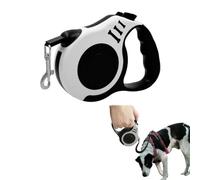 HABNI Correa Perro Extensible, 5m, Flexi Correa, correa perro, blanco