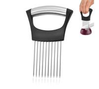 HABNI Cortador de cebollas de Acero Inoxidable, Tenedor de cebollas, Cortador Universal de Frutas y Verduras, Aguja para Carne Suelta, Negro 14.2 * 9.5cm
