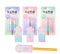 HABNI Sacapuntas Con Depósito Milan, 3 Unidades En Tres Gradientes, Forma De Pata De Gato Transparente Con Detalles Brillantes, Tamaño Estándar De Ps