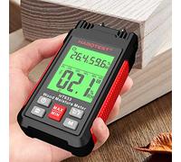 HABOTEST HT633 Medidor de humedad de madera tipo pin, detector de humedad digital con pantalla LCD retroiluminada, medición de temperatura ambiente y humedad para madera y