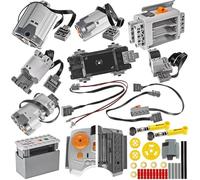 Habow 45 Power Functional Technical Parts M/L/XL/Servo/Train Motor IR Remote Speed Control Battery Box IR Receiver Extension Cord Light Control Switch Compatible con Lego Motor Kit.