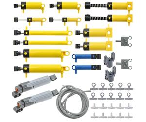 Habow - Juego de 19 Piezas técnicas neumáticas compatibles con Cilindros neumáticos Lego, Interruptor de Varilla de presión de Bomba de Aire, Manguera de pistón, actuador Lineal técnico, Piezas Moc.