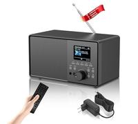 HABOWN Radio Dab Plus Dab+/FM con Bluetooth,Digital Radio Portátil Retro y Mando a Distancia, Nostálgico Radio Despertador Doble,Radio de Cocina, 30 Emisoras, USB/AUX, Temporizador de Sueño (Negro)