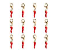 HABVPU 12 Piezas Colgante de Chile Rojo Amuleto de la Suerte, Detalles para Invitados de Boda, Graduación y Exámenes, Colgantes de Guindilla Roja para Llaveros y Manualidades de Aleación