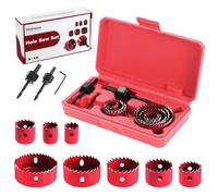 Habwea 11PCS Coronas Perforadoras Corona Taladro 19 - 64 mm Sierras de Corona Taladro Sierras Perforadoras con Llaves Hexagonales y Broca, Corona para Madera Pladur PVC y Plástico