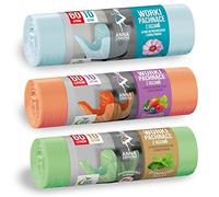 HAC24 3 rollos de bolsas de basura de 60 l con aroma cada una 10 unidades