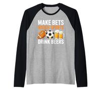 Hacer apuestas Ver deportes Beber cervezas Apuestas Beber fútbol Camiseta Manga Raglan