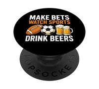 Hacer apuestas Ver deportes Beber cervezas Apuestas Beber fútbol PopSockets PopGrip Adhesivo
