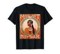 Hacer Arte no Guerra Retro Bohemio Nouveau ilustración Camiseta