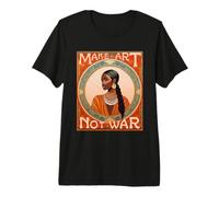 Hacer Arte no Guerra Retro Bohemio Nouveau ilustración Camiseta Premium