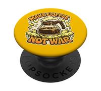 Hacer café no Guerra Arte Retro PopSockets PopGrip Adhesivo