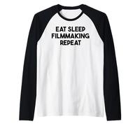 Hacer Cine Divertido - Comer Dormir Filmmaking Repeat Camiseta Manga Raglan
