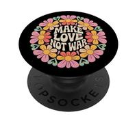 Hacer el Amor, no Guerra, Flor, círculo, Hippie, Floral, Paz PopSockets PopGrip Adhesivo