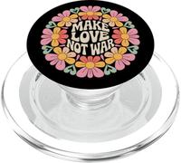 Hacer el Amor, no Guerra, Flor, círculo, Hippie, Floral, Paz PopSockets PopGrip para MagSafe