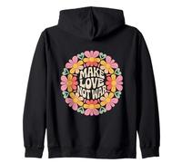 Hacer el Amor, no Guerra, Flor, círculo, Hippie, Floral, Paz Sudadera con Capucha