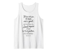 Hacer Justicia Amor bondad Camina humildemente Escritura Dios Miqueas 6:8 Camiseta sin Mangas