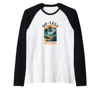 Hacer menos caminata más senderismo afirmaciones positivas diseño retro Camiseta Manga Raglan