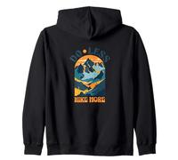 Hacer menos caminata más senderismo afirmaciones positivas diseño retro Sudadera con Capucha